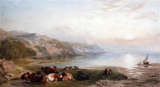 Cornelius Pearson (1805-1891) & Thomas Wainewright (1794-1883) Near Anglesey, North Wales 14.5 x 28.5in.